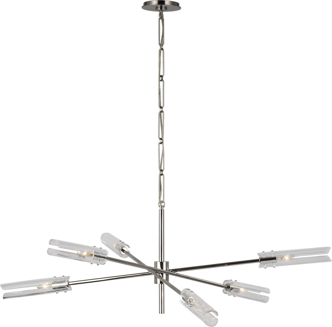 Casoria XL Radial Chandelier | Polished Nickel | Clear Glass