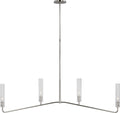 Casoria Large Linear Chandelier | Polished Nickel | Clear Glass