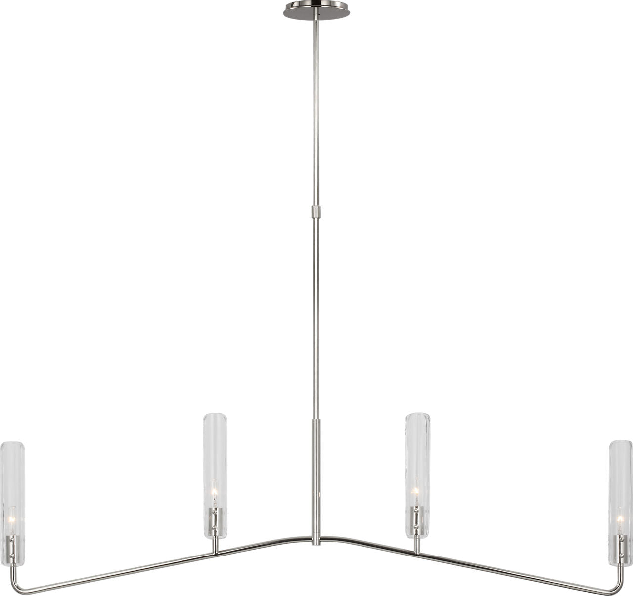 Casoria Large Linear Chandelier | Polished Nickel | Clear Glass