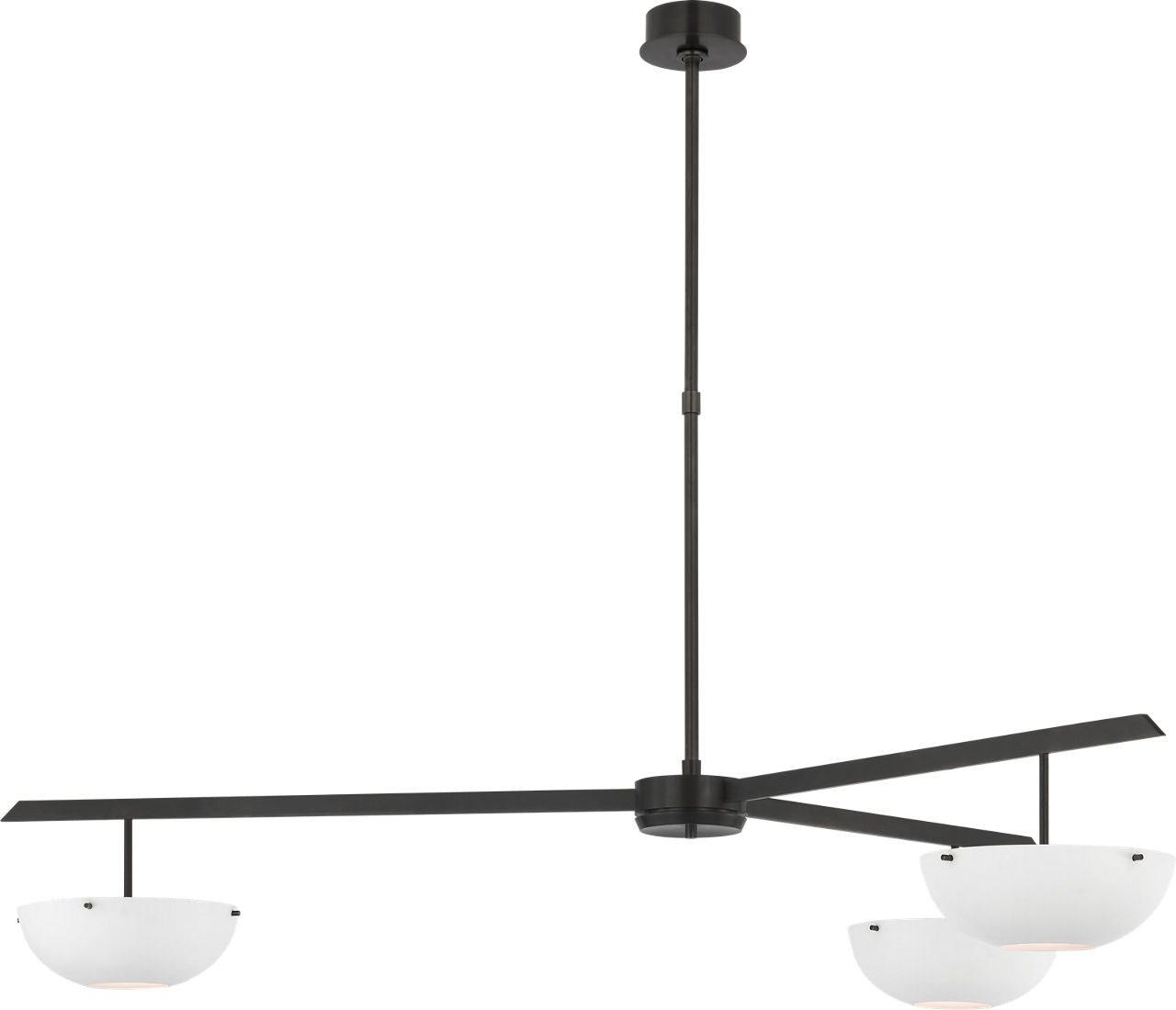 Valencia Extra Large Three Light Chandelier | Bronze | Matte White