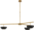 Valencia Extra Large Three Light Chandelier | Hand-Rubbed Antique Brass | Matte Black