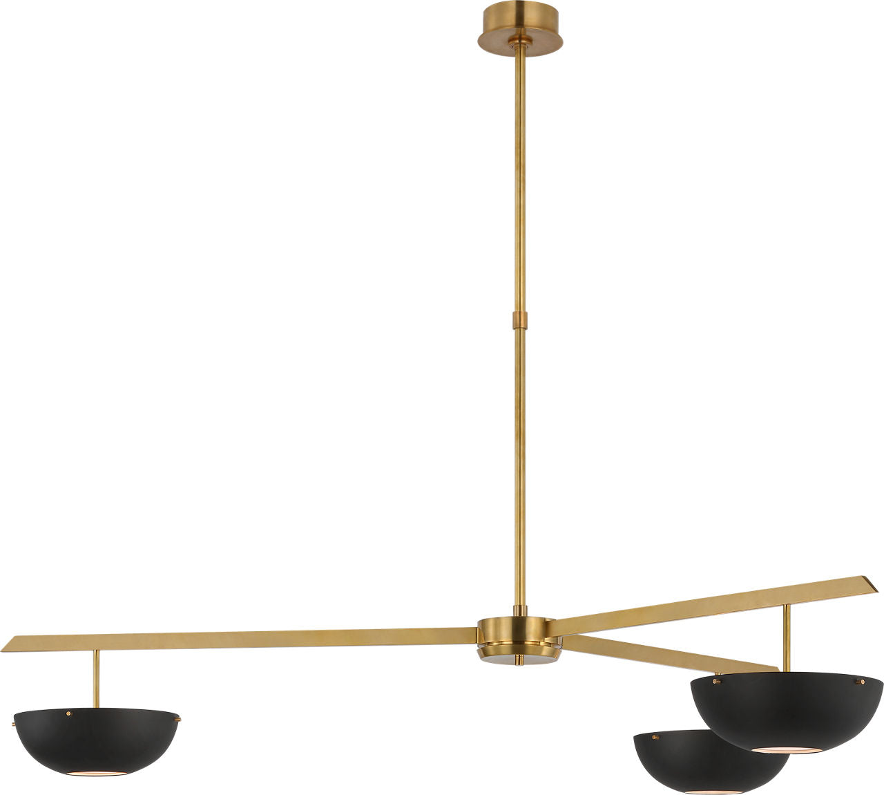 Valencia Extra Large Three Light Chandelier | Hand-Rubbed Antique Brass | Matte Black