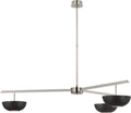 Valencia Extra Large Three Light Chandelier | Polished Nickel | Matte Black