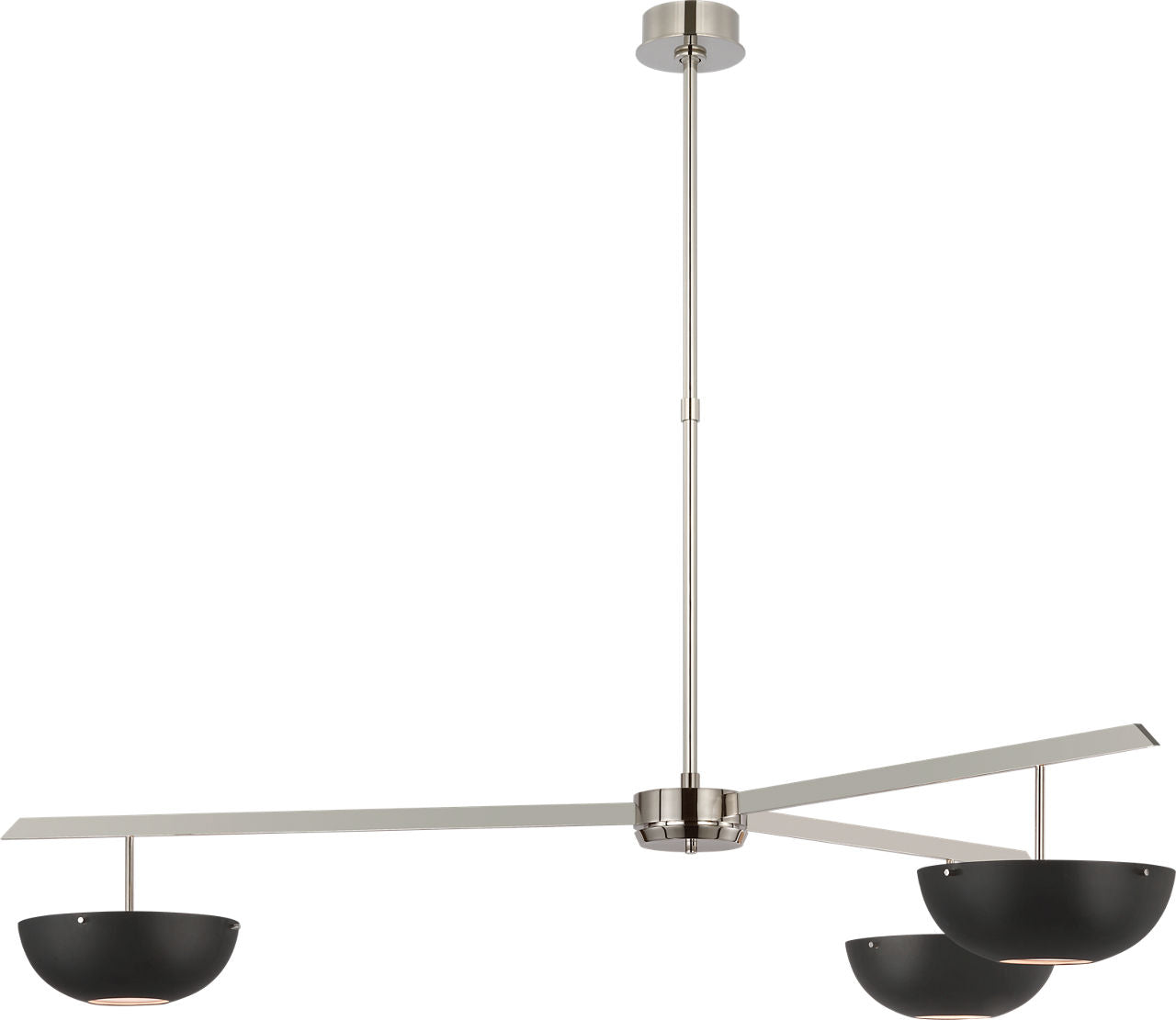 Valencia Extra Large Three Light Chandelier | Polished Nickel | Matte Black
