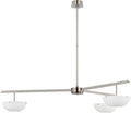 Valencia Extra Large Three Light Chandelier | Polished Nickel | Matte White