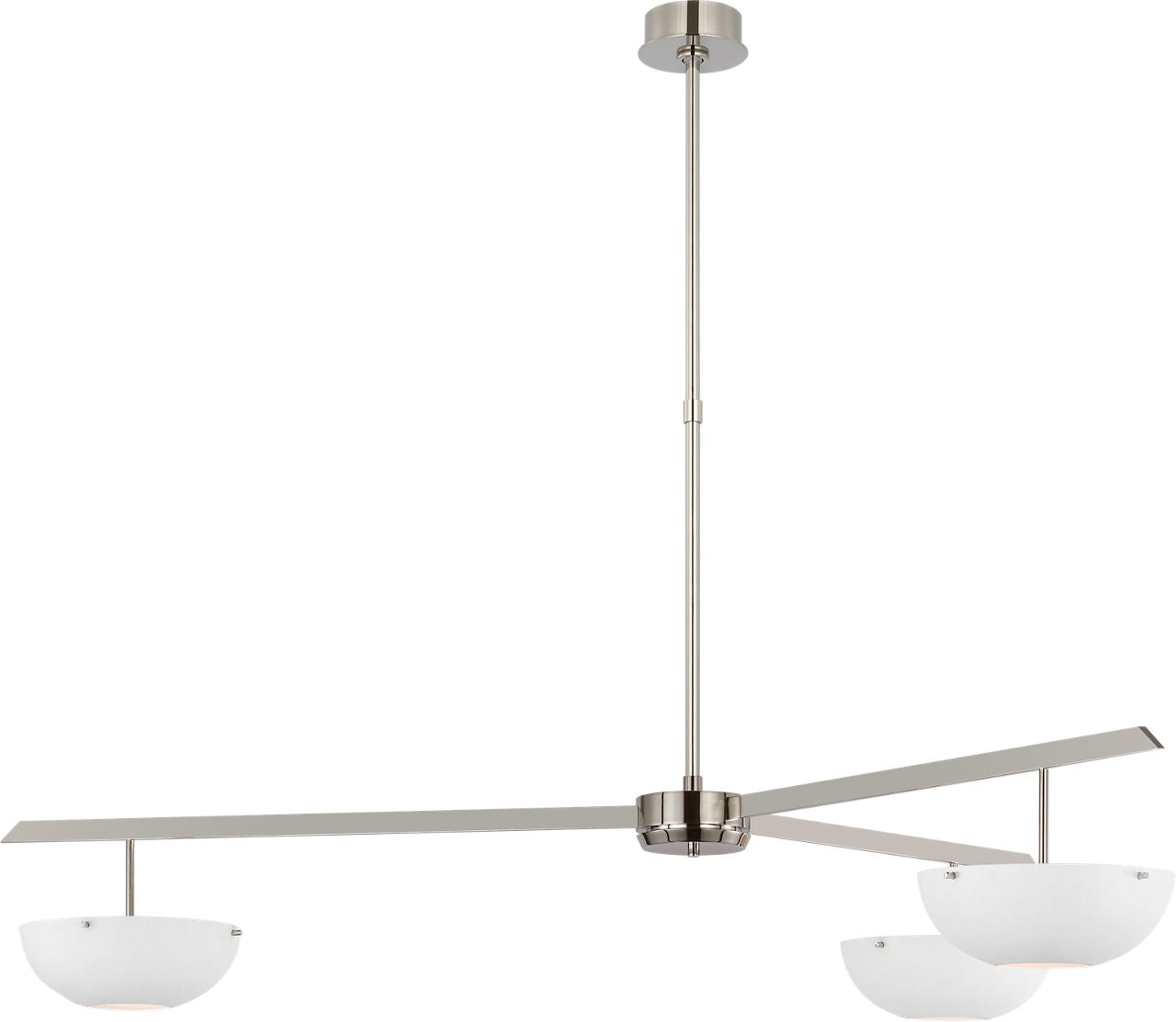Valencia Extra Large Three Light Chandelier | Polished Nickel | Matte White