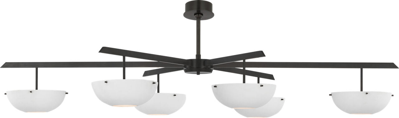 Valencia Grande Six Light Chandelier | Bronze | Matte White