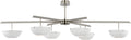 Valencia Grande Six Light Chandelier | Polished Nickel | Matte White