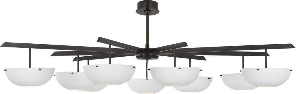 Valencia Grande Nine Light Chandelier | Bronze | Matte White