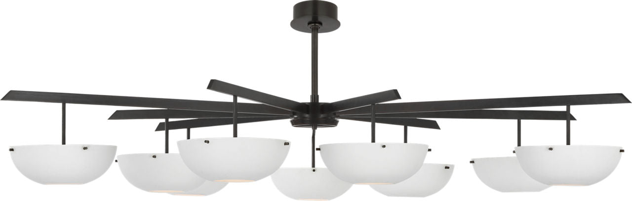 Valencia Grande Nine Light Chandelier | Bronze | Matte White