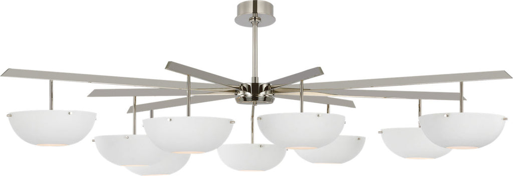 Valencia Grande Nine Light Chandelier | Polished Nickel | Matte White