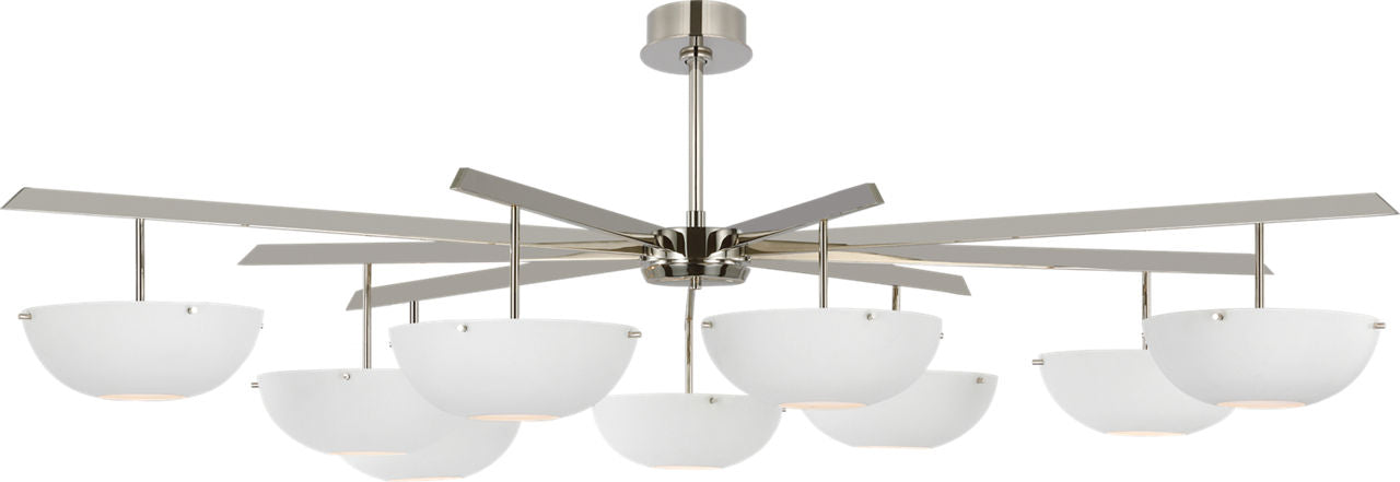 Valencia Grande Nine Light Chandelier | Polished Nickel | Matte White