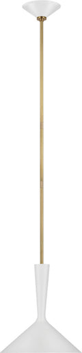 Rosetta Medium Pendant | Matte White and Hand-Rubbed Antique Brass