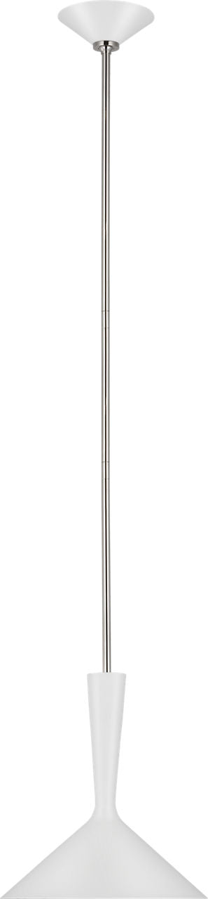 Rosetta Medium Pendant | Matte White and Polished Nickel