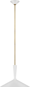 Rosetta Large Pendant | Matte White and Hand-Rubbed Antique Brass