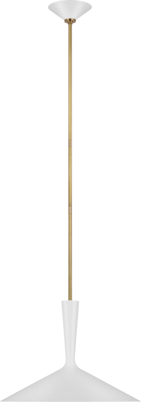 Rosetta Large Pendant | Matte White and Hand-Rubbed Antique Brass