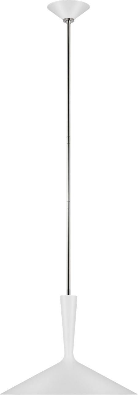 Rosetta Large Pendant | Matte White and Polished Nickel