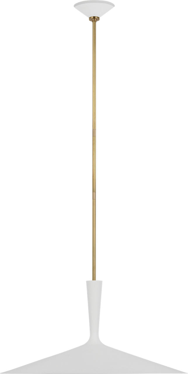 Rosetta XL Pendant | Matte White and Hand-Rubbed Antique Brass