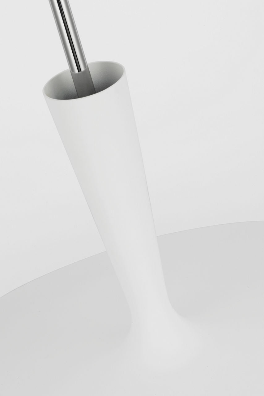 Rosetta XL Pendant | Matte White and Polished Nickel