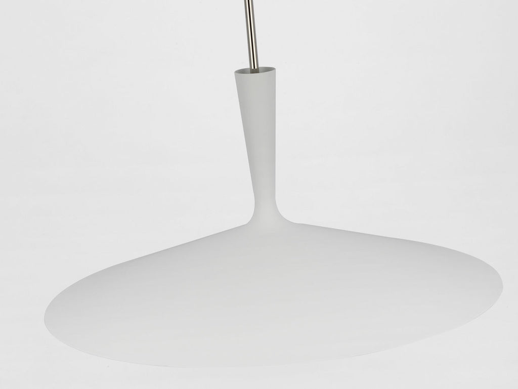Rosetta XL Pendant | Matte White and Polished Nickel