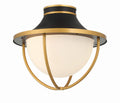 Atlas 13.5'' Matte Black + Textured Gold Outdoor Semi Flush Mount