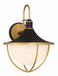 Atlas 16.5'' Matte Black + Textured Gold Outdoor Sconce