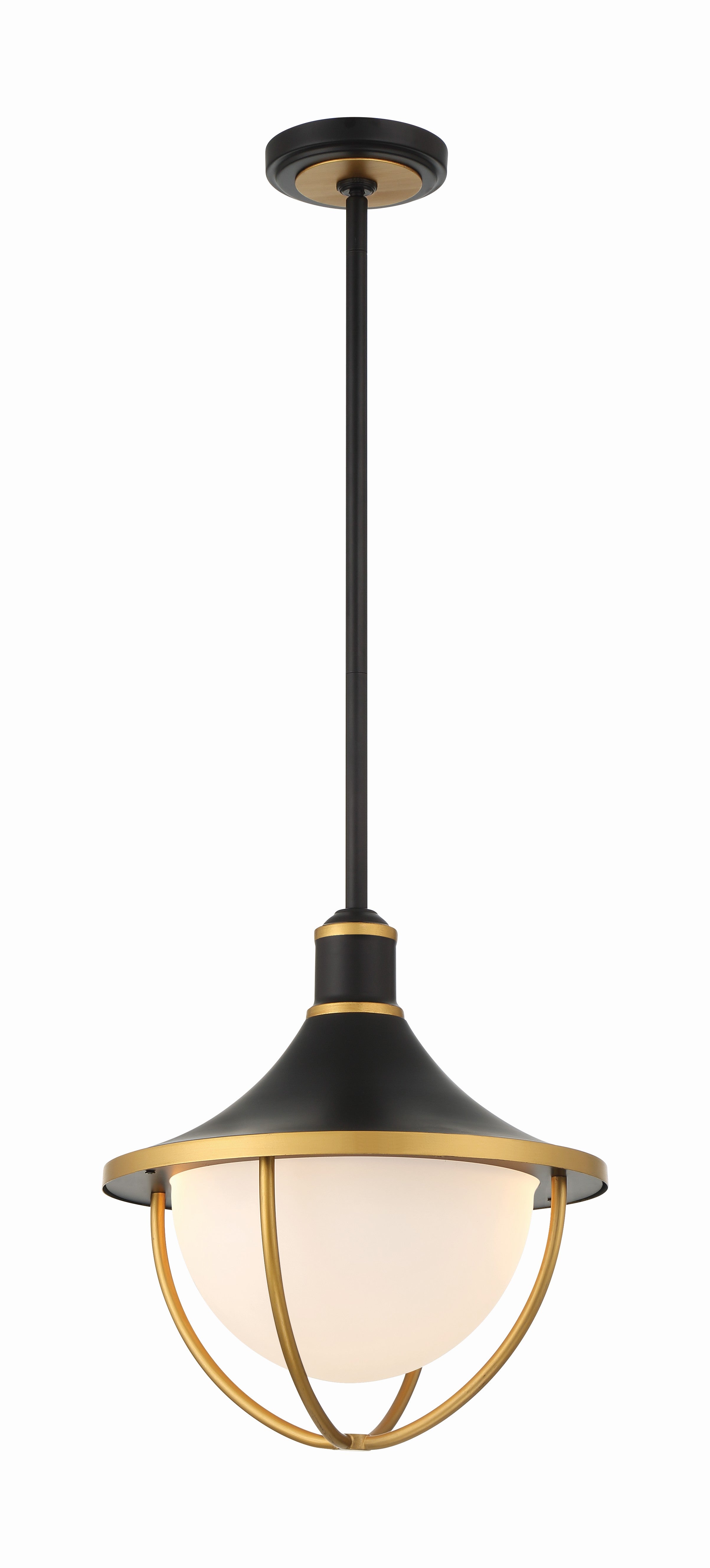 Atlas 16.5'' Matte Black + Textured Gold Outdoor Pendant