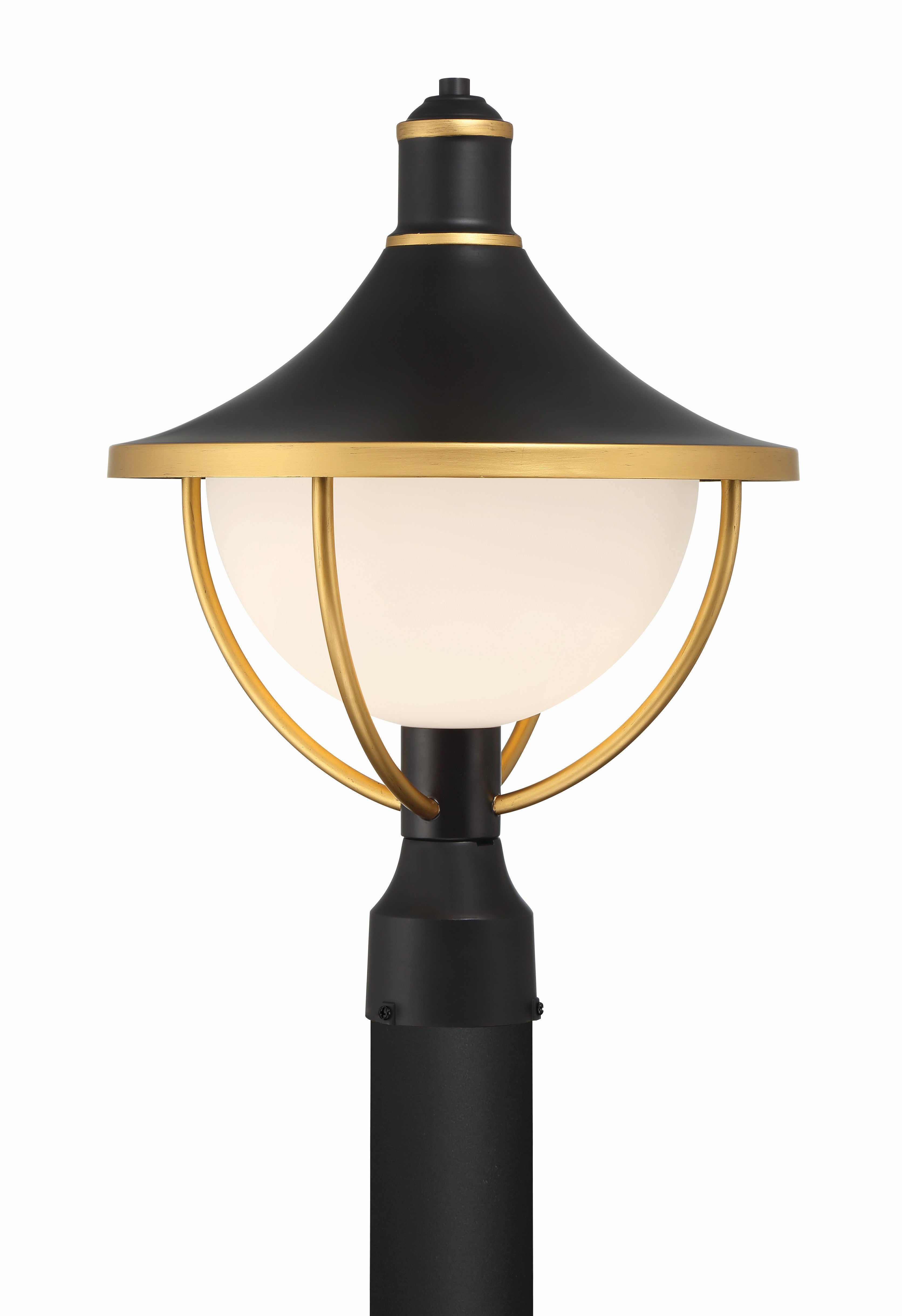 Atlas 13.5'' Matte Black + Textured Gold Outdoor Post