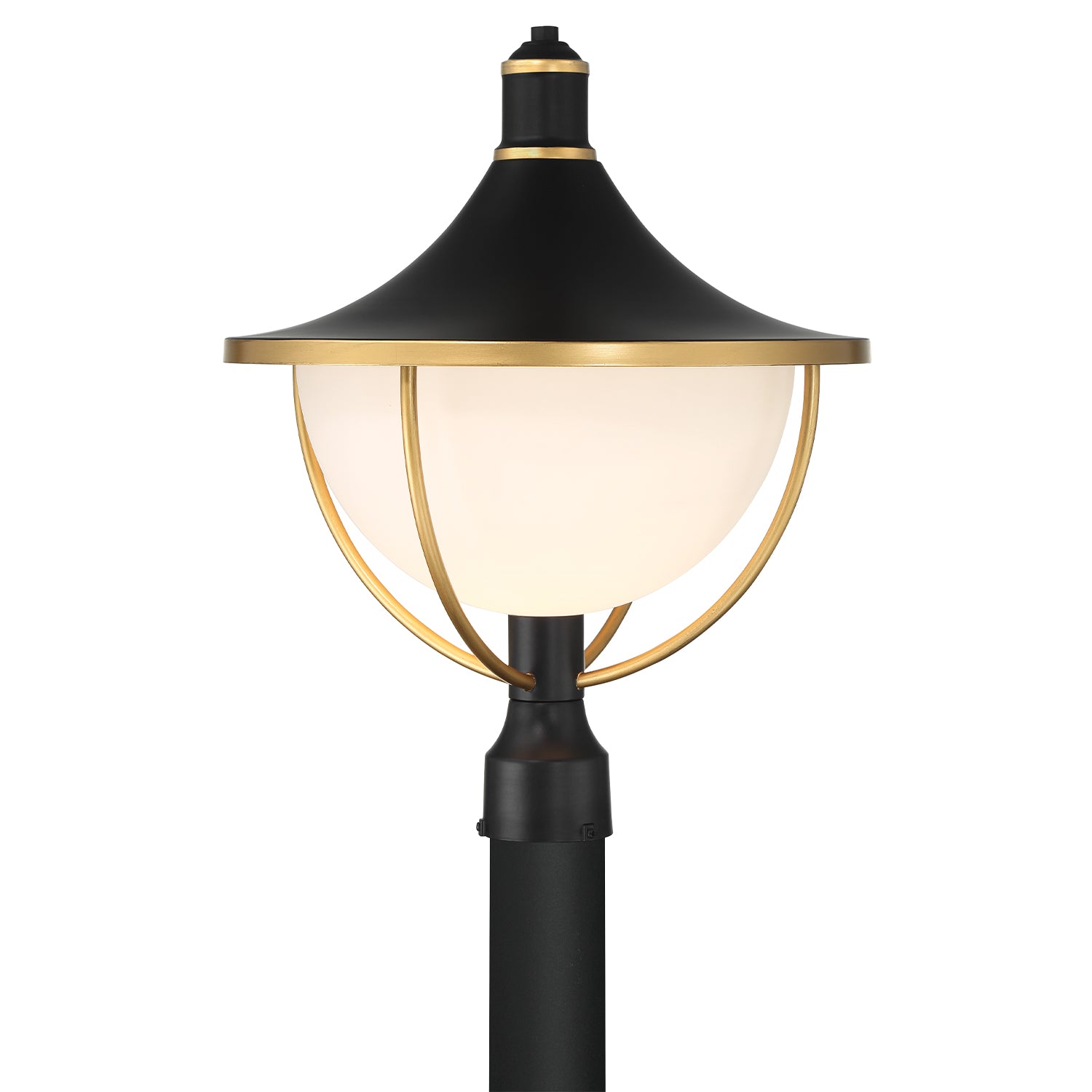 Atlas 16.5'' Matte Black + Textured Gold Outdoor Post