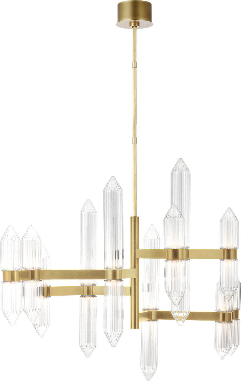Langston Large Chandelier plated brass 2700K 90 CRI integrated led 90 cri 2700k 120v-277v universal