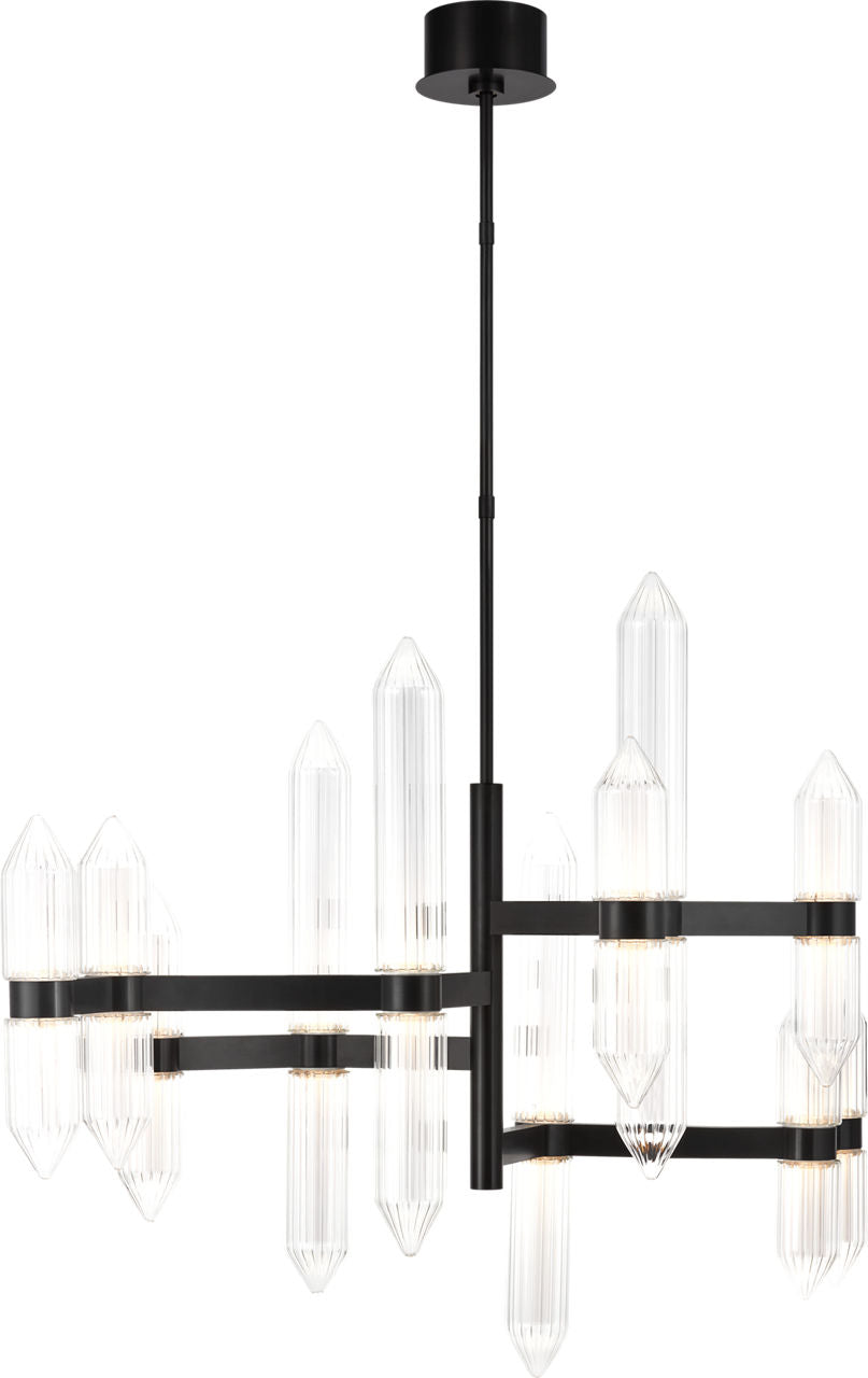 Langston Large Chandelier Plated Dark Bronze LED 2700K 90 CRI 120-277V