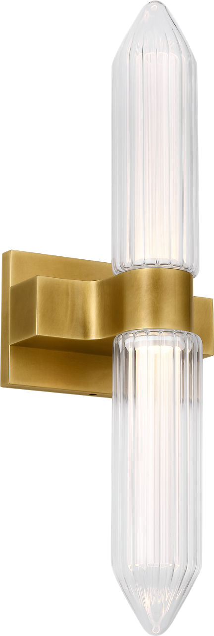 Langston Medium Bath Sconce Plated Brass Integrated LED 90 CRI 2700K 277V