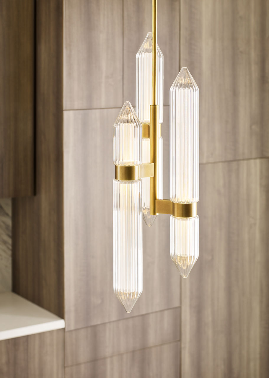 Langston Large Pendant Plated Brass Integrated LED 2700K 90 CRI 120V