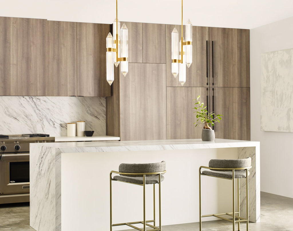 Langston Large Pendant Plated Brass Integrated LED 2700K 90 CRI 120V