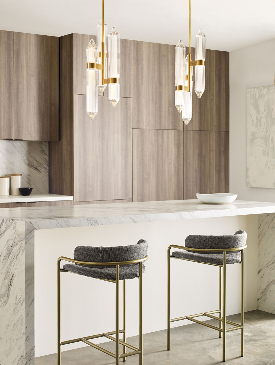 Langston Large Pendant Plated Brass Integrated LED 2700K 90 CRI 120V