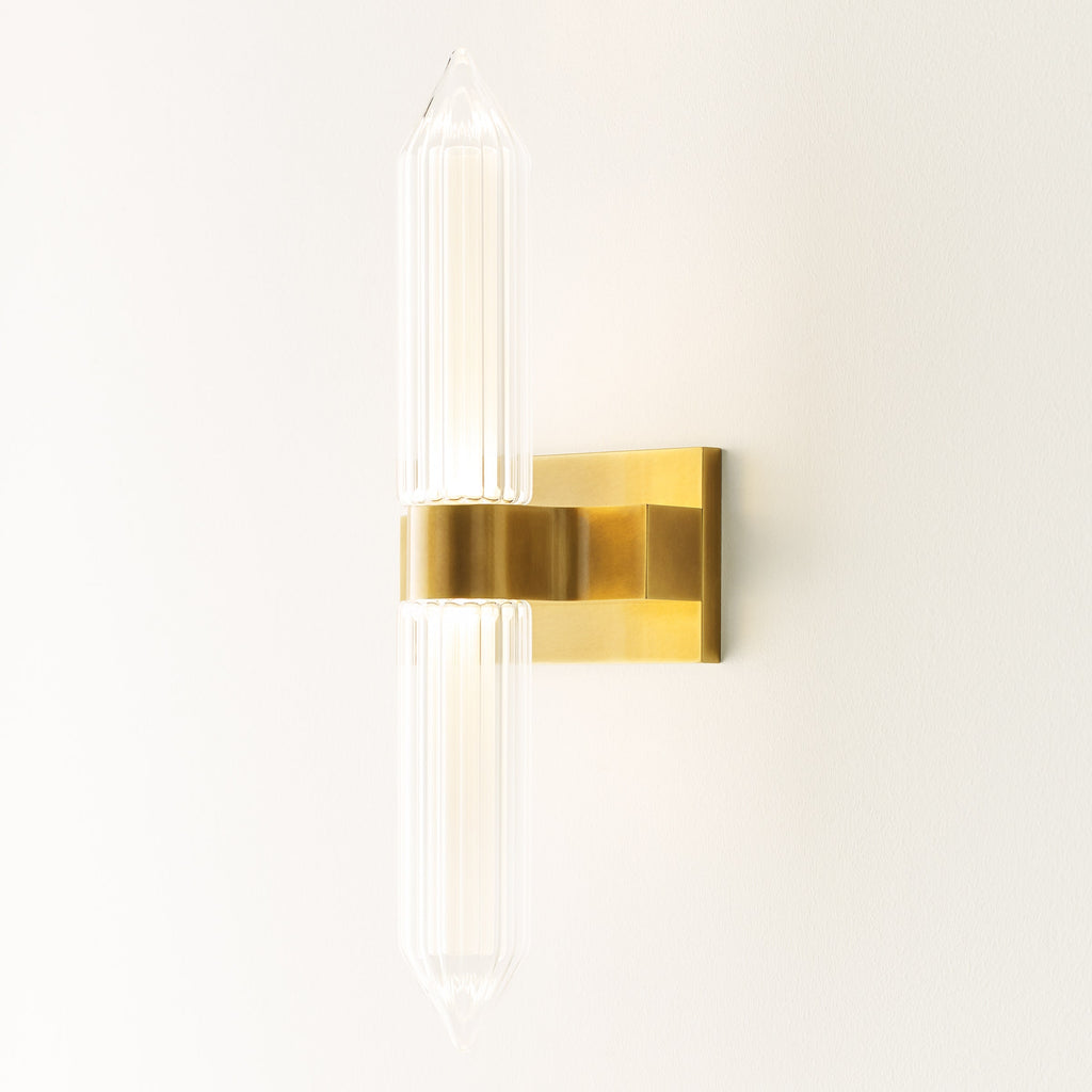Langston Large Wall Sconce Plated Brass Integrated LED 90 CRI 2700K 120V