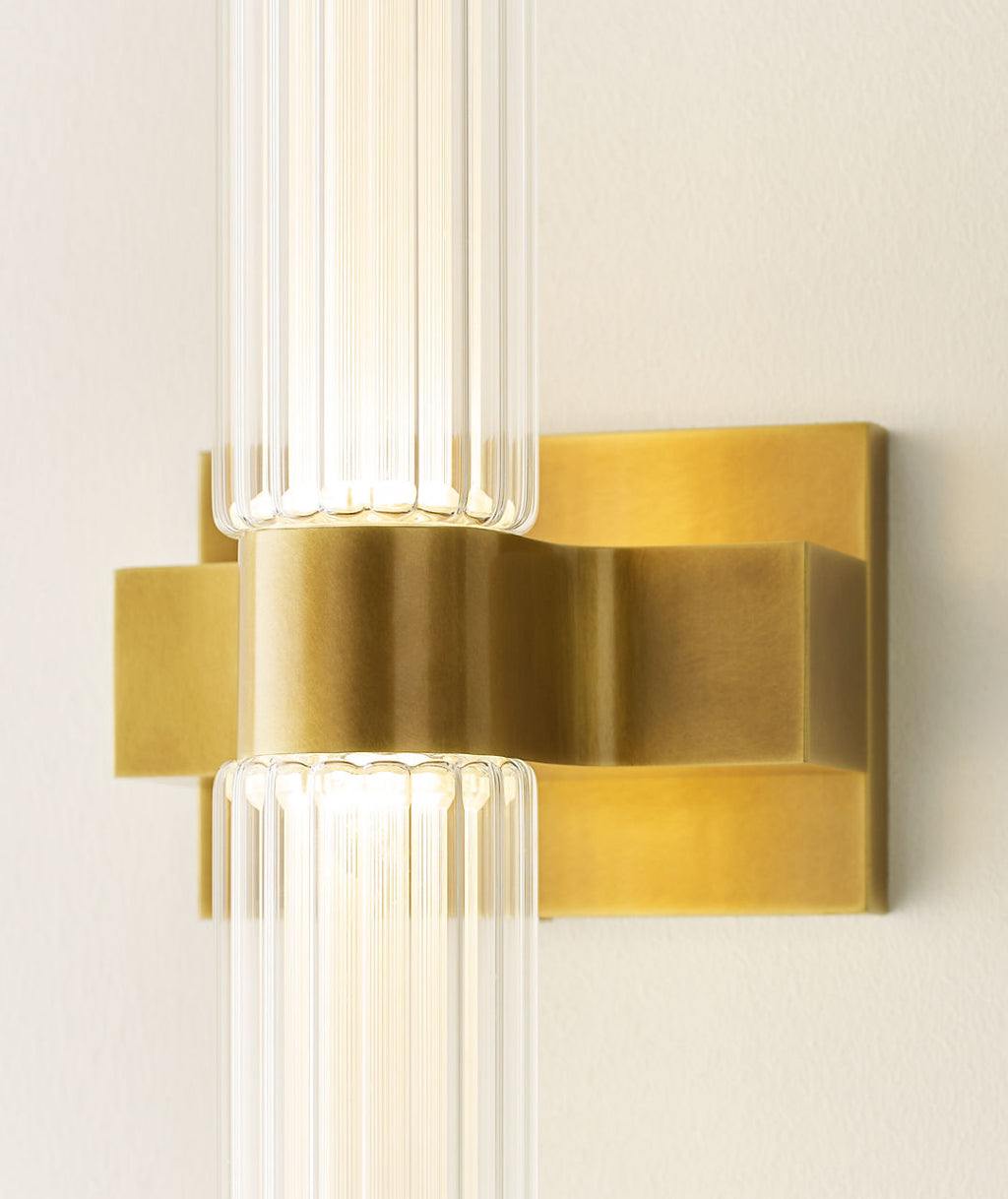 Langston Large Wall Sconce Plated Brass Integrated LED 90 CRI 2700K 120V