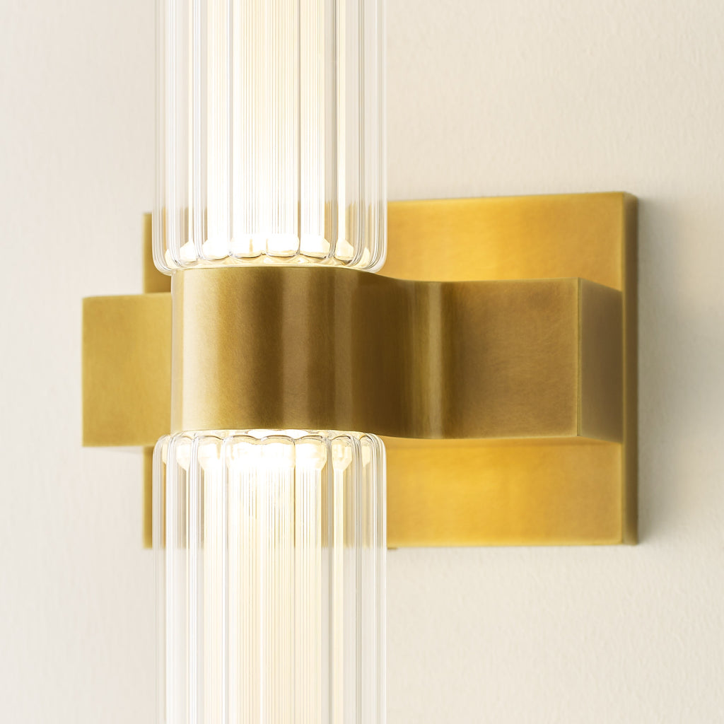 Langston Large Wall Sconce Plated Brass Integrated LED 90 CRI 2700K 120V
