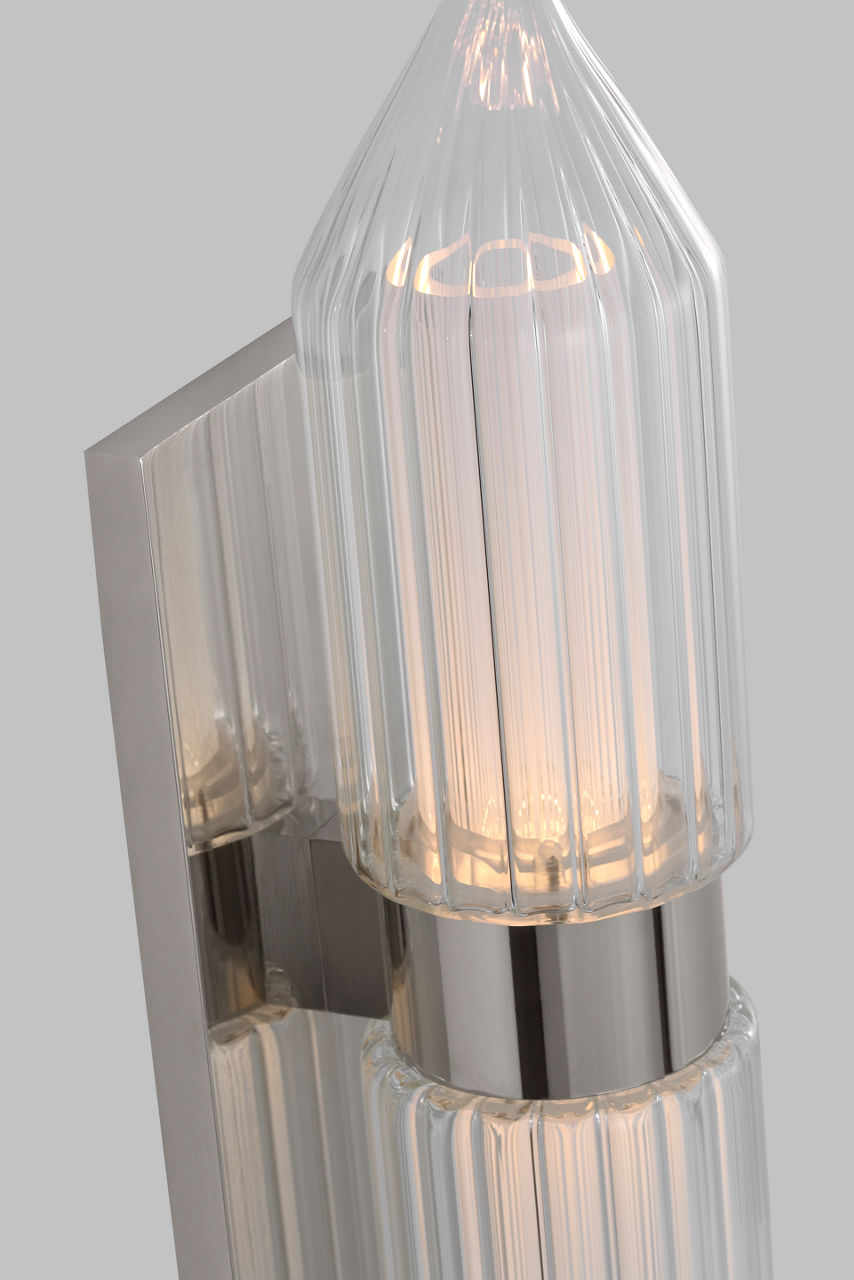 Langston Large Wall Sconce Polished Nickel Integrated LED 2700K 90 CRI 120V