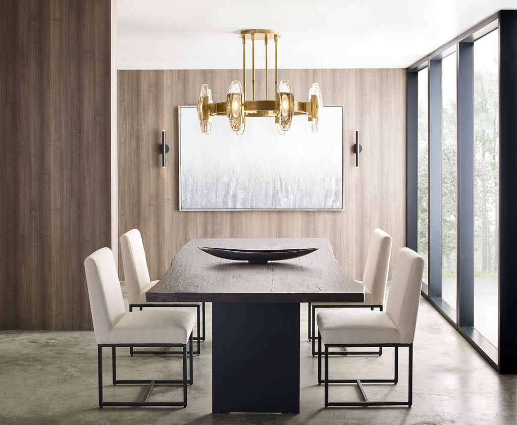 Wythe Large Chandelier 8 Light plated brass 2700K 90 CRI integrated led 90 cri 2700k 120v-277v unv