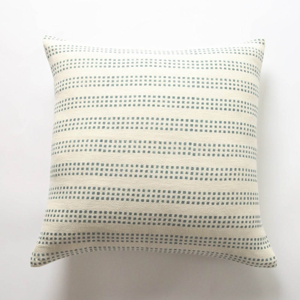 Aspen Teal on White Pillow