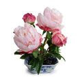 Peony Cutting in Blue & White 10"H Pink