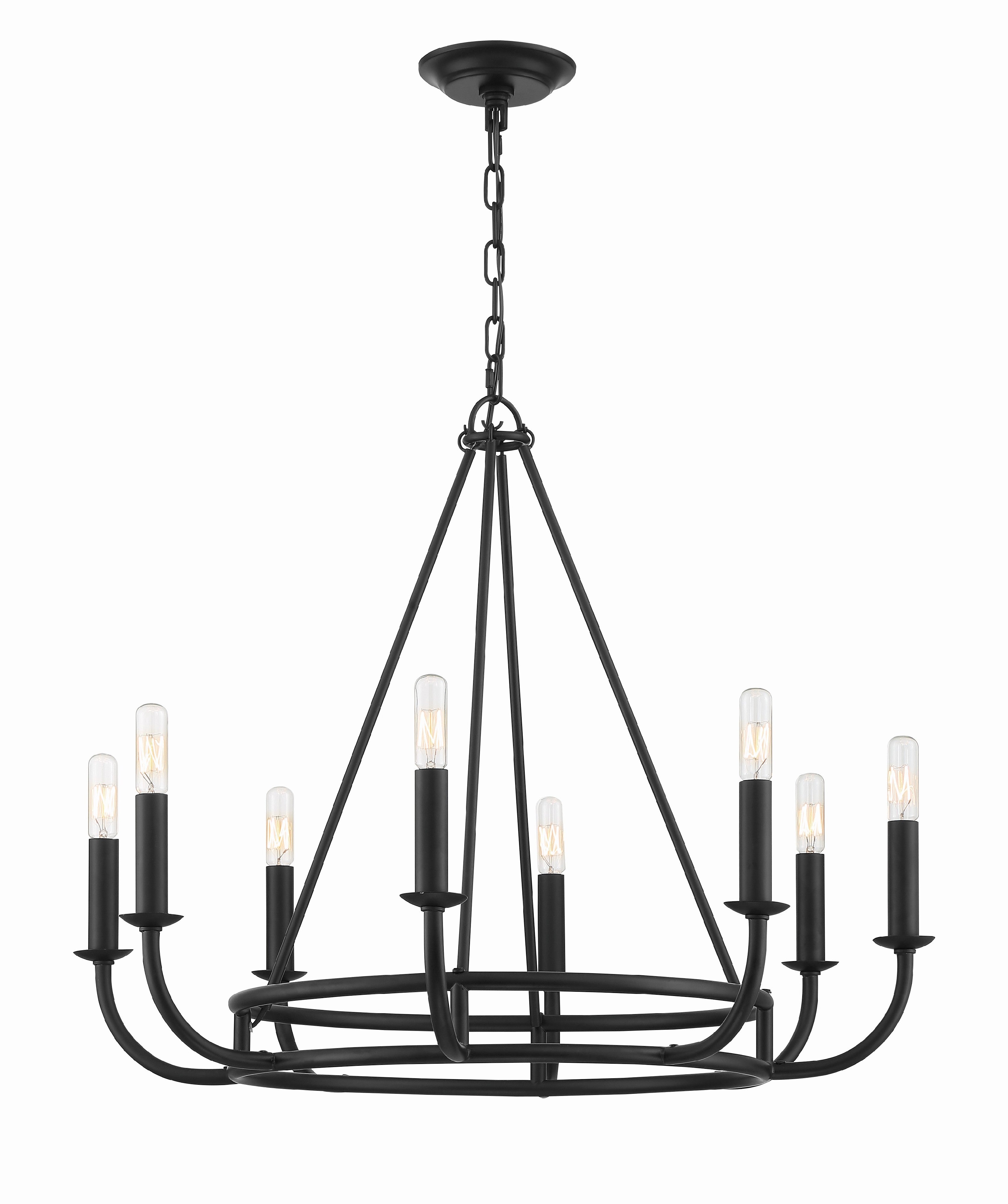 Bailey 28'' Matte Black Chandelier