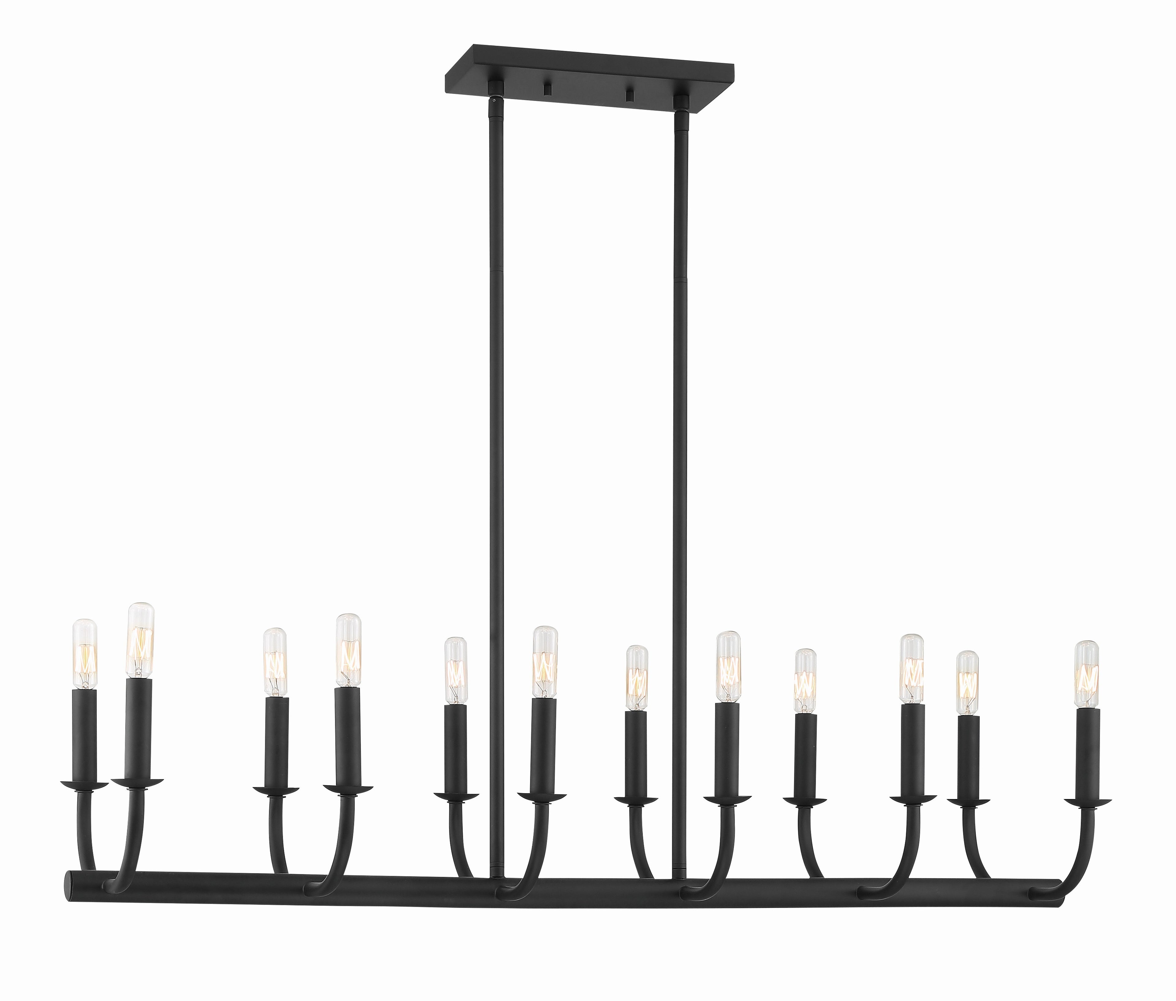 Bailey 42'' Matte Black Linear Chandelier