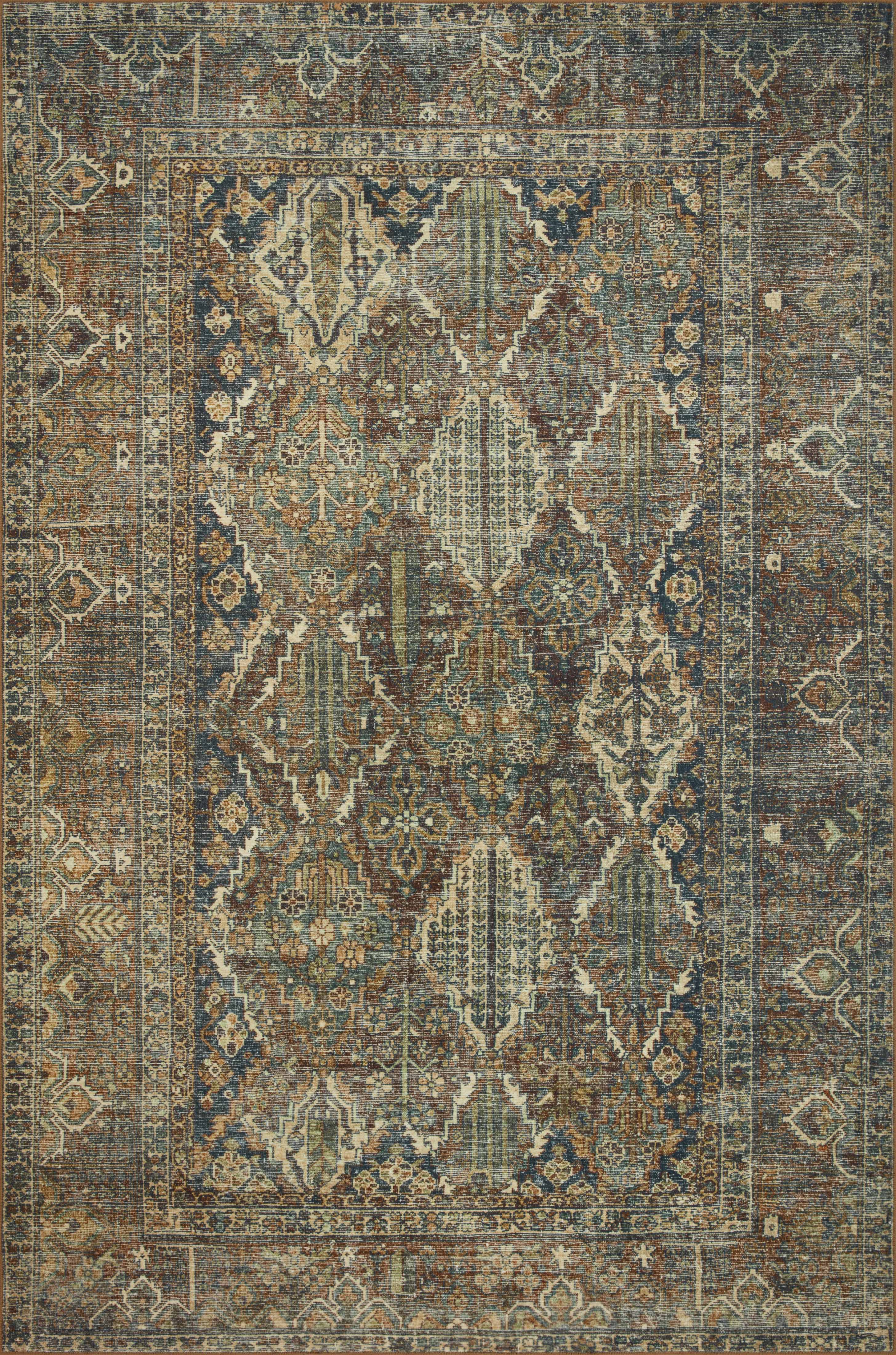 Magnolia Home by Joanna Gaines x Loloi | Banks Collection | Spice / Blue | BAN-05