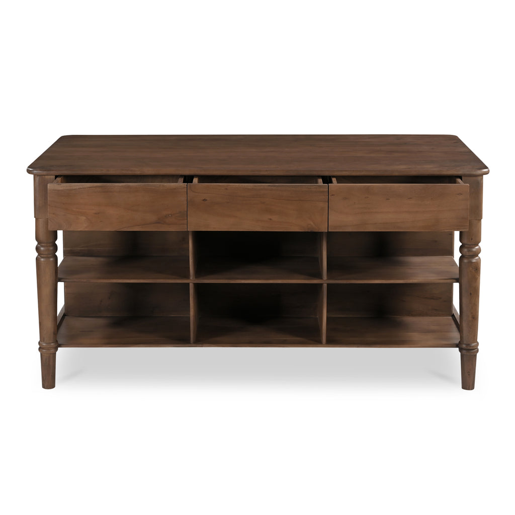 Russet Kitchen Island Brown