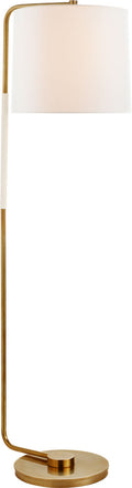 Swing Articulating Floor Lamp | Soft Brass | Linen Shade