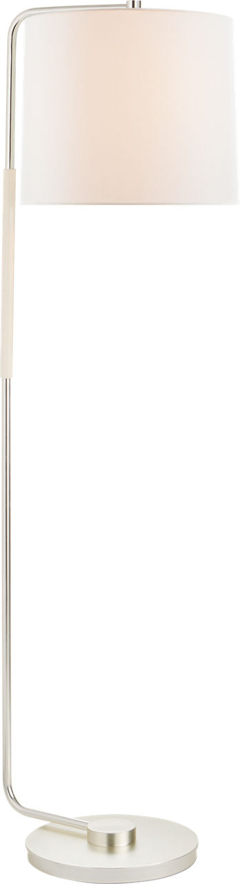 Swing Articulating Floor Lamp | Soft Silver | Linen Shade