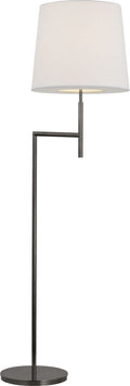 Clarion Bridge Arm Floor Lamp | Bronze | Linen Shade