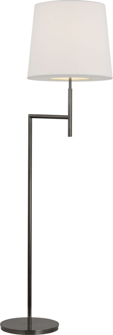 Clarion Bridge Arm Floor Lamp | Bronze | Linen Shade